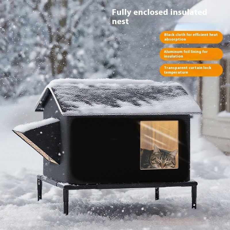 Warm Outdoor Cat Shelter with Emergency Exit | Insulated, Safe & Easy to Clean