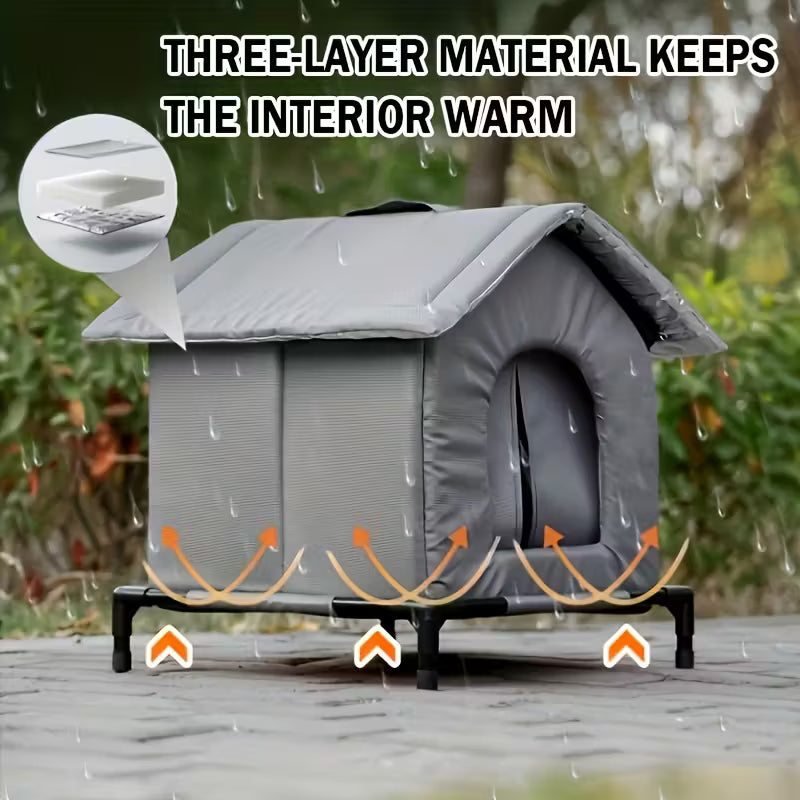 Varm Udendørs Kattely – Vinterhus | Isoleret, Sikkert & Let at Rengøre