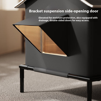 Warm Outdoor Cat Shelter with Emergency Exit | Insulated, Safe & Easy to Clean